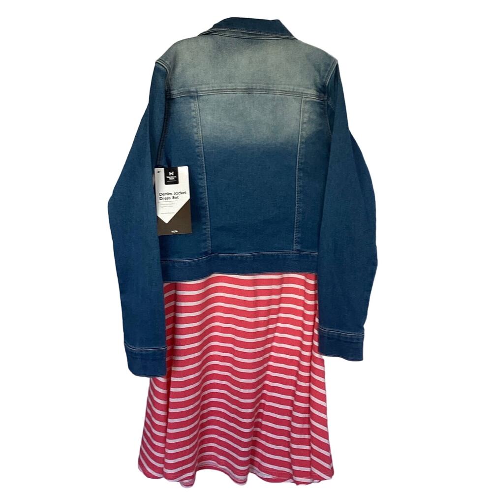 Members Mark  Juniors Pink Dress with Denim Jacket 14/16 - Picture 3 of 6